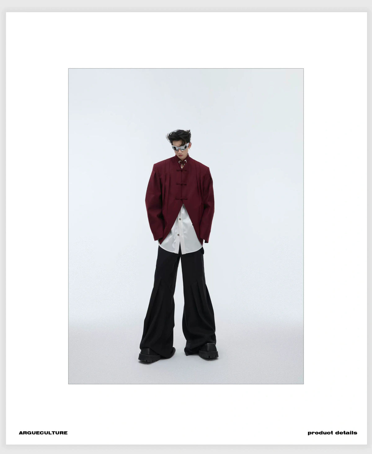 Pleated Frog-Button Jacket | Relaxed New-Chinese Style - description image 24