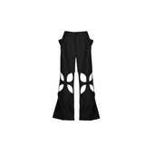 Deconstructed Cut-Out Cargo Pants | Loose Tapered Fit - Black