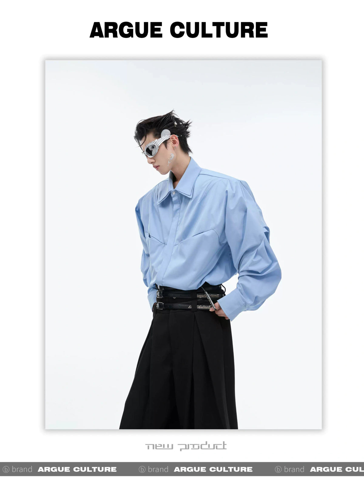 Deconstructed Double-Collar Shirt | Relaxed Fit - description image 5