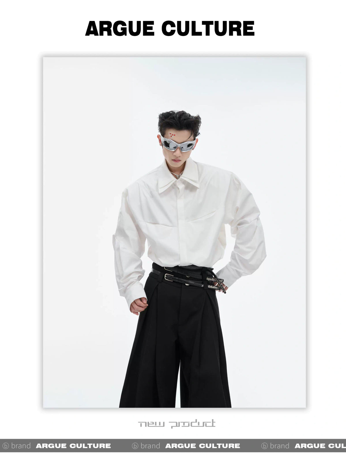 Deconstructed Double-Collar Shirt | Relaxed Fit - description image 12