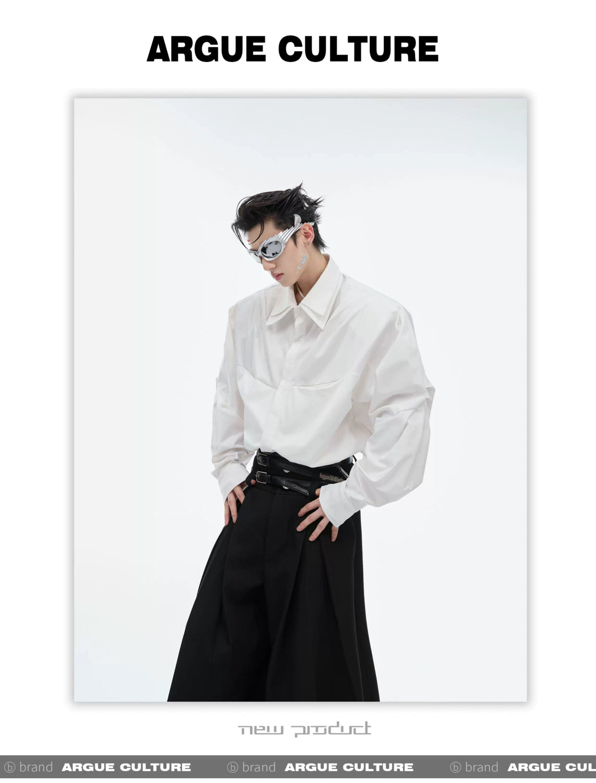Deconstructed Double-Collar Shirt | Relaxed Fit - description image 14