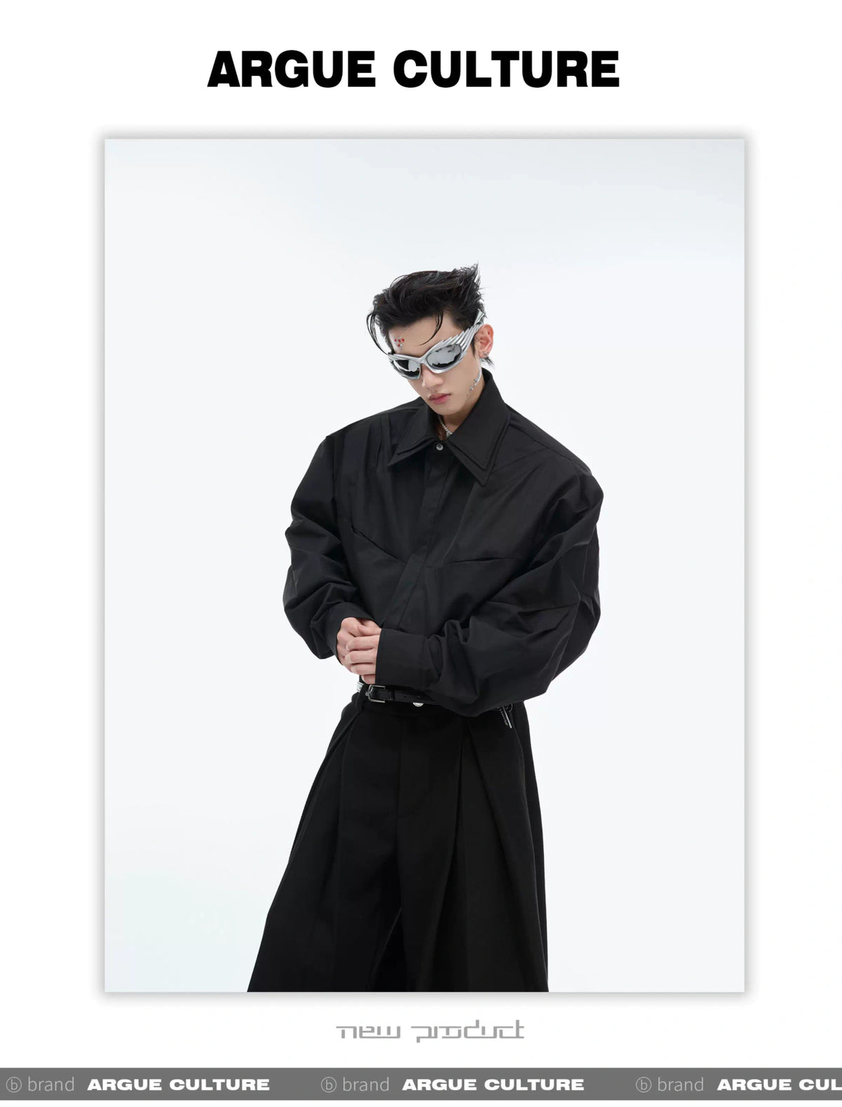 Deconstructed Double-Collar Shirt | Relaxed Fit - description image 17