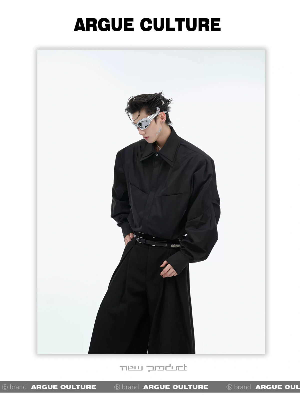 Deconstructed Double-Collar Shirt | Relaxed Fit - description image 18