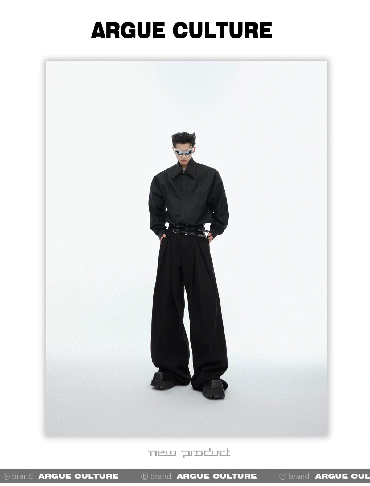 Deconstructed Double-Collar Shirt | Relaxed Fit - description image 19