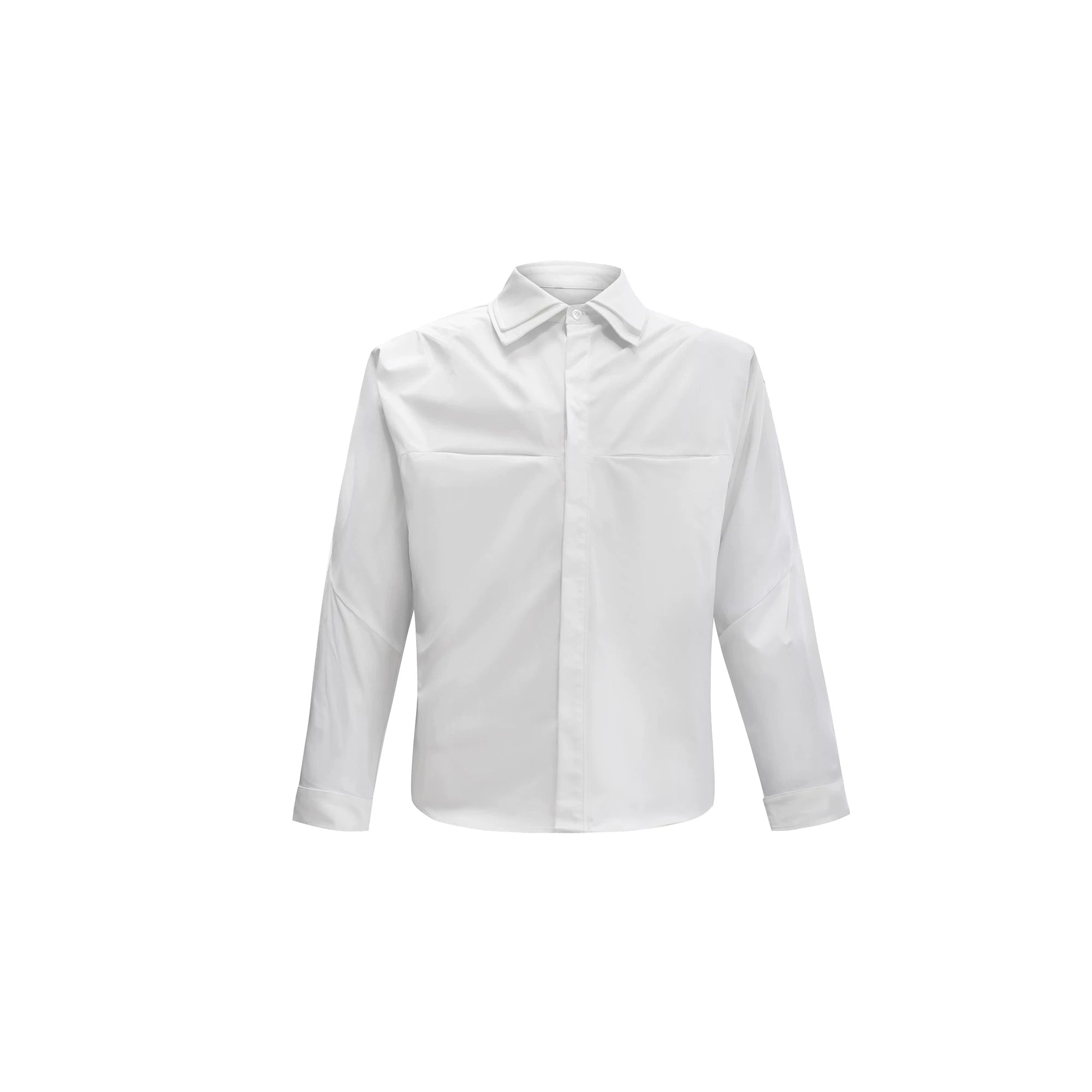 Deconstructed Double-Collar Shirt | Relaxed Fit - Lini White