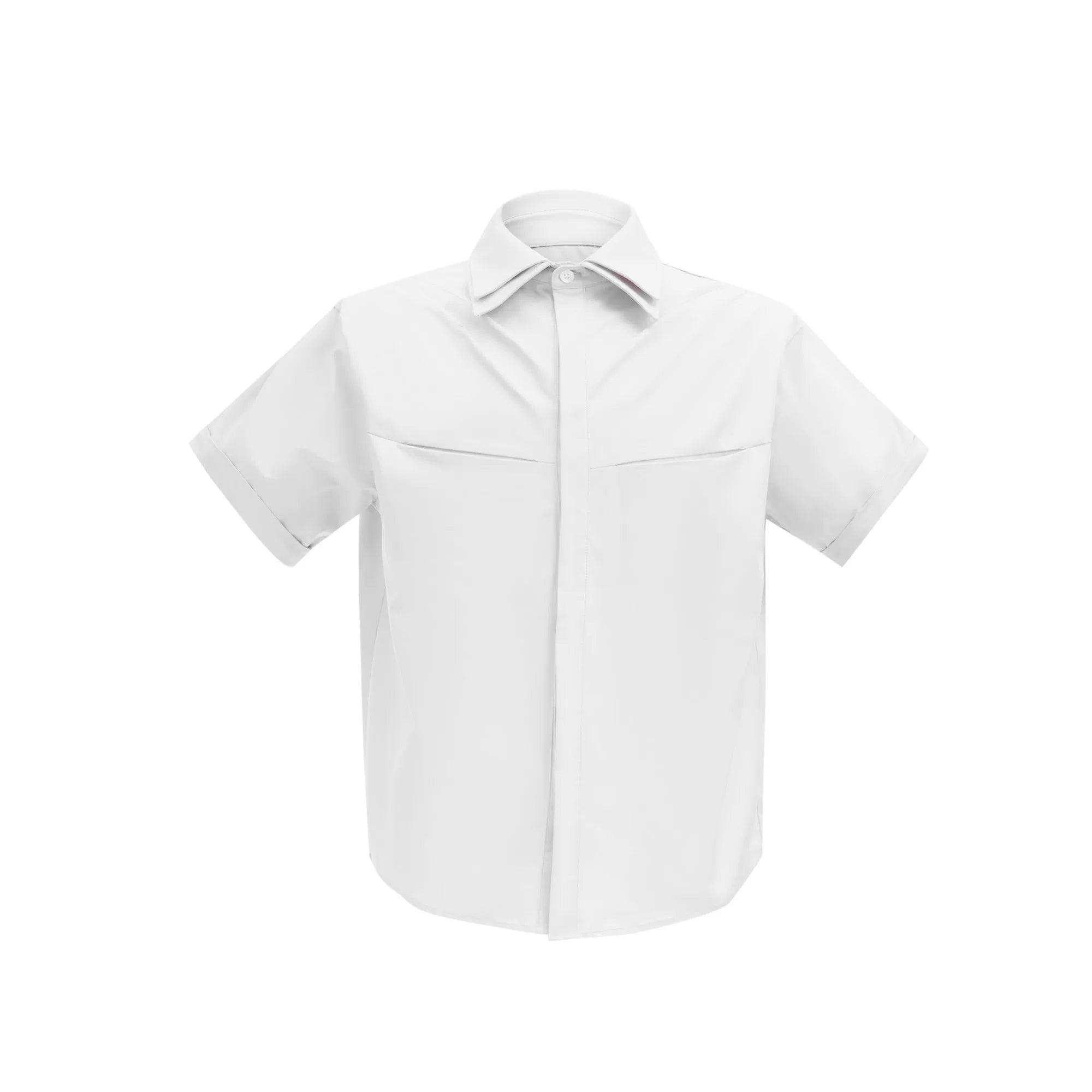 Deconstructed Double-Collar Shirt | Relaxed Fit - Lehou White