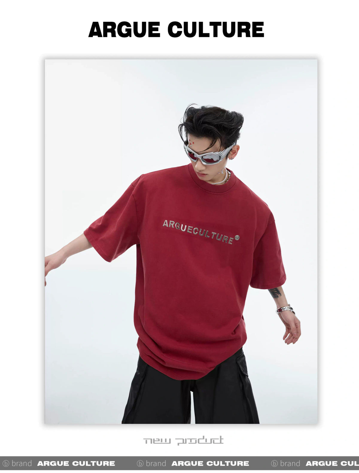 Relaxed Cotton Metal Logo Shoulder-Pad T-Shirt - description image 7