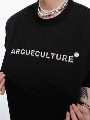 Relaxed Cotton Metal Logo Shoulder-Pad T-Shirt - main image 4