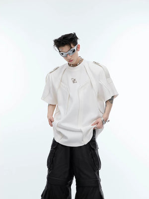 Loose-Fit Deconstructed Logo T-Shirt | Short Sleeve - main image 1