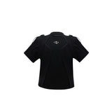 Loose-Fit Deconstructed Logo T-Shirt | Short Sleeve - Black