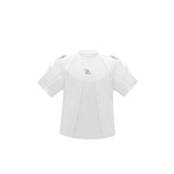 Loose-Fit Deconstructed Logo T-Shirt | Short Sleeve - White