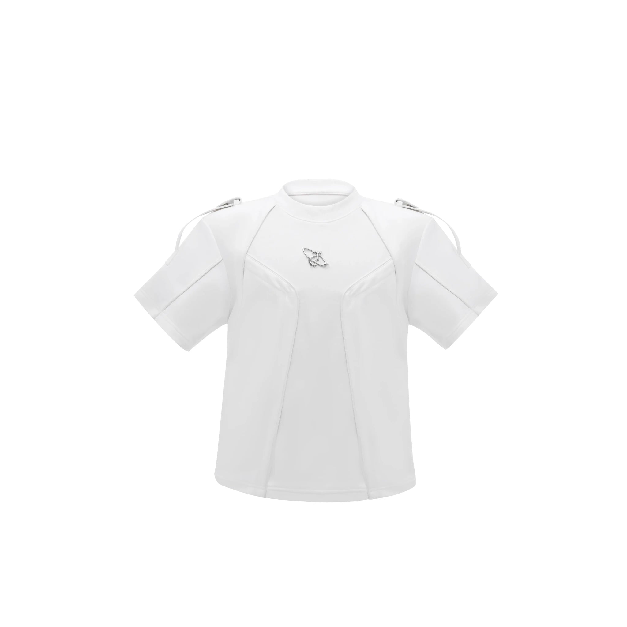 Loose-Fit Deconstructed Logo T-Shirt | Short Sleeve - White