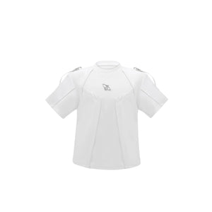 Loose-Fit Deconstructed Logo T-Shirt | Short Sleeve - White