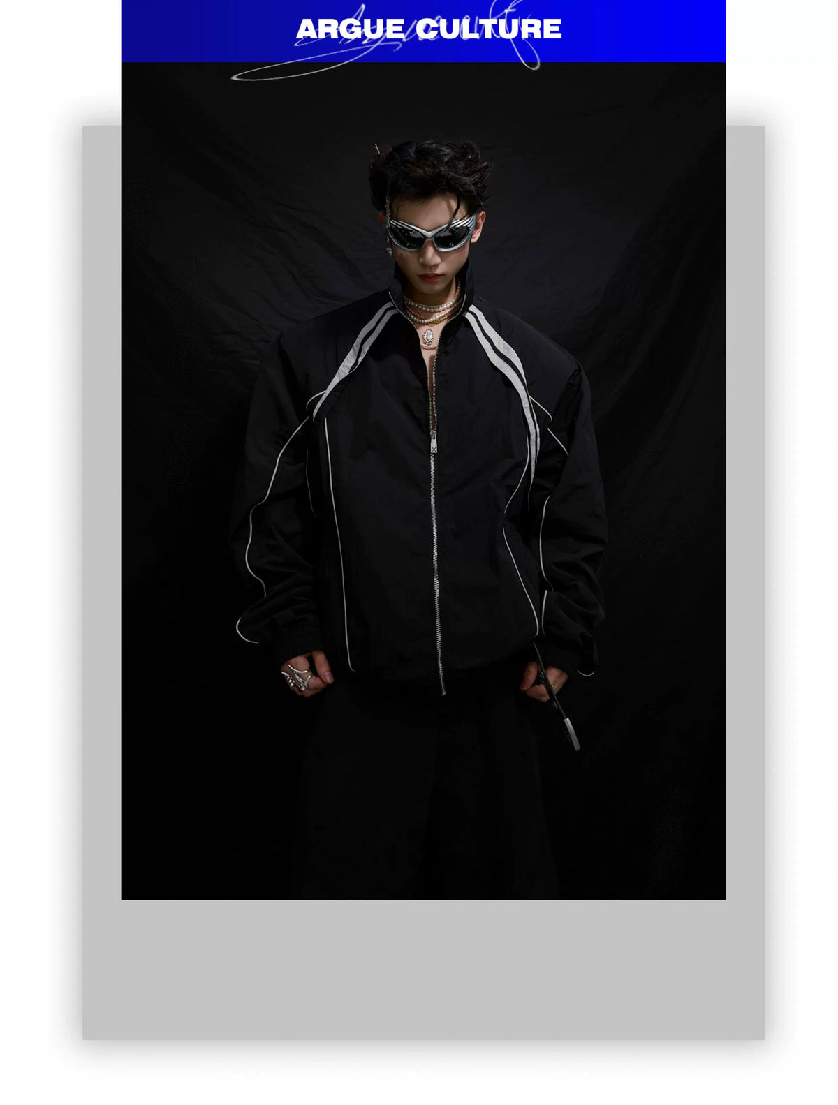 Color-Blocked Nylon Shirt and Pants Separates - description image 1