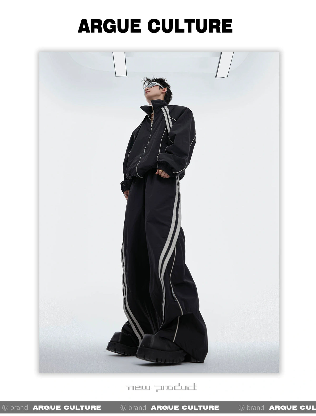 Color-Blocked Nylon Shirt and Pants Separates - description image 6