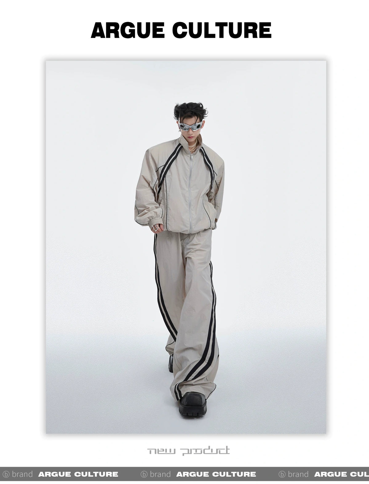 Color-Blocked Nylon Shirt and Pants Separates - description image 8