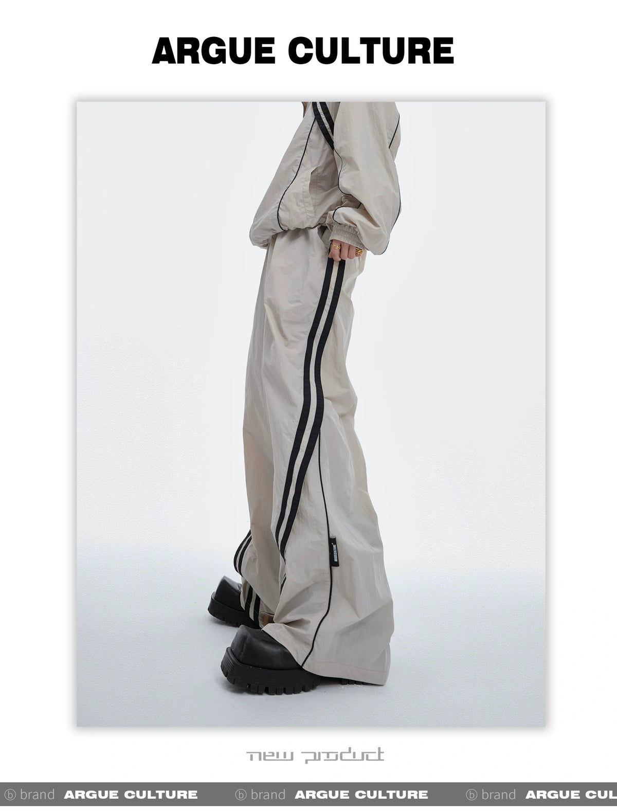 Color-Blocked Nylon Shirt and Pants Separates - description image 12