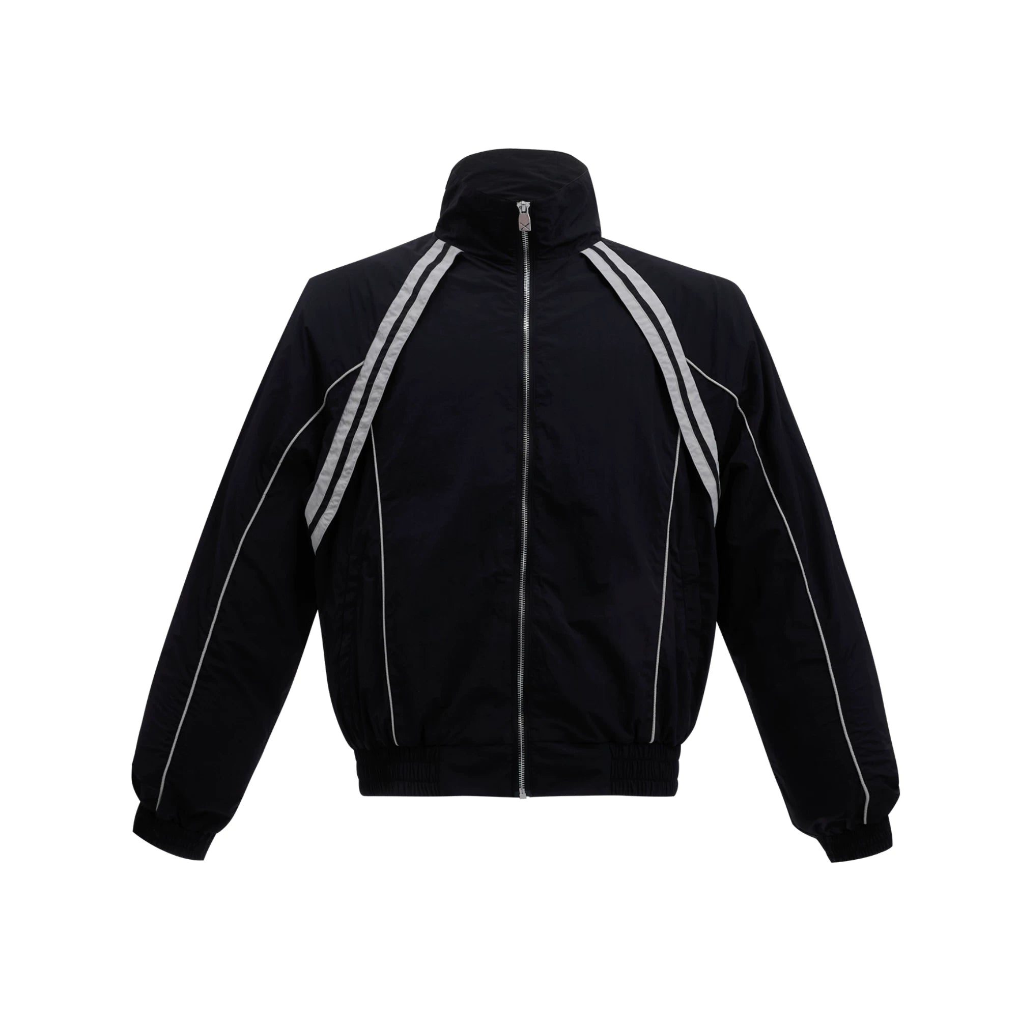 Color-Blocked Nylon Shirt and Pants Separates - Black Shirt