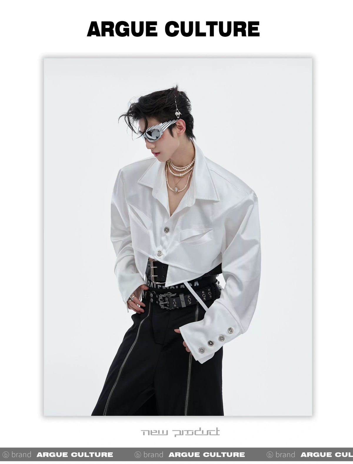 Deconstructed Cropped Cotton Shirt | Avant-Garde Style - description image 9