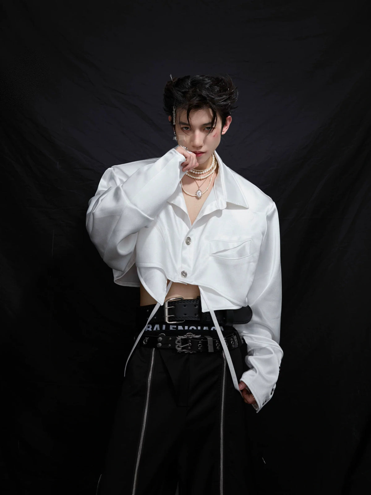 Deconstructed Cropped Cotton Shirt | Avant-Garde Style - main image 1