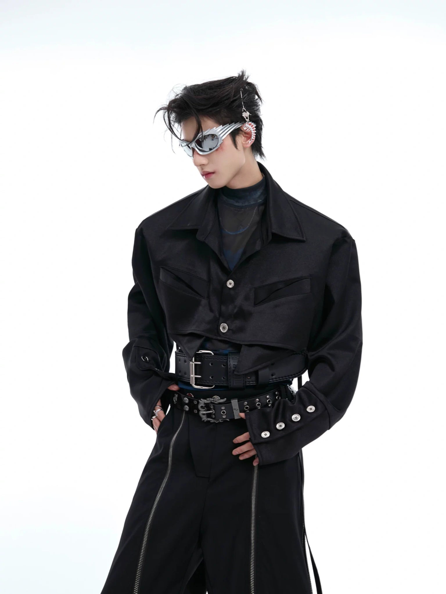 Deconstructed Cropped Cotton Shirt | Avant-Garde Style - main image 2