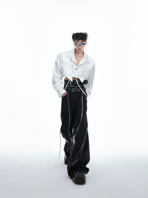 Deconstructed Cropped Cotton Shirt | Avant-Garde Style - main image 4
