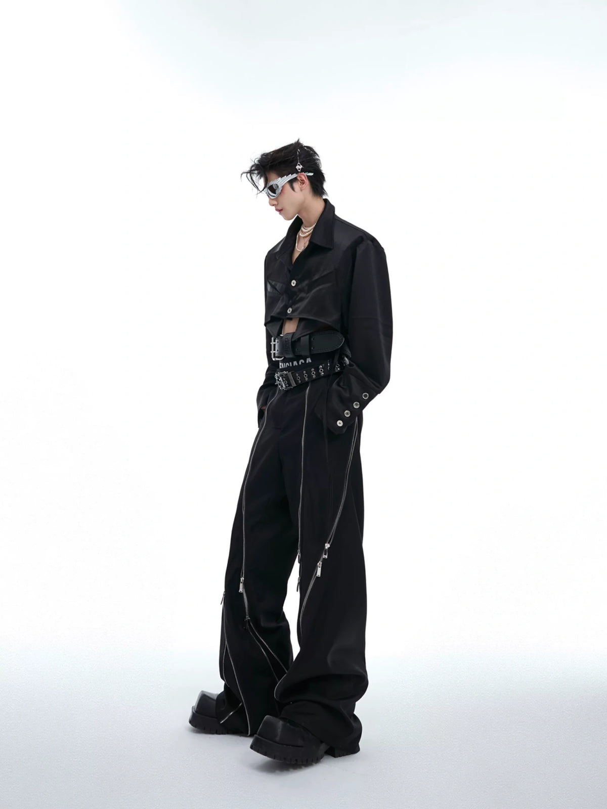Deconstructed Cropped Cotton Shirt | Avant-Garde Style - main image 5