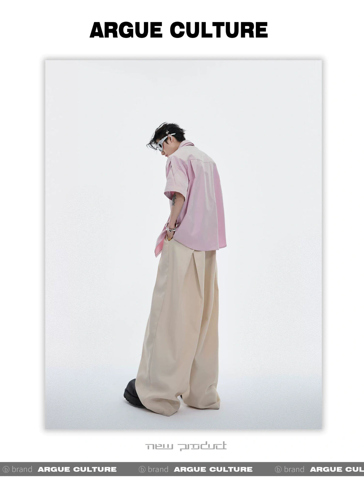 Deconstructed Double-Collar Pleated Shirt | Relaxed Fit - description image 11
