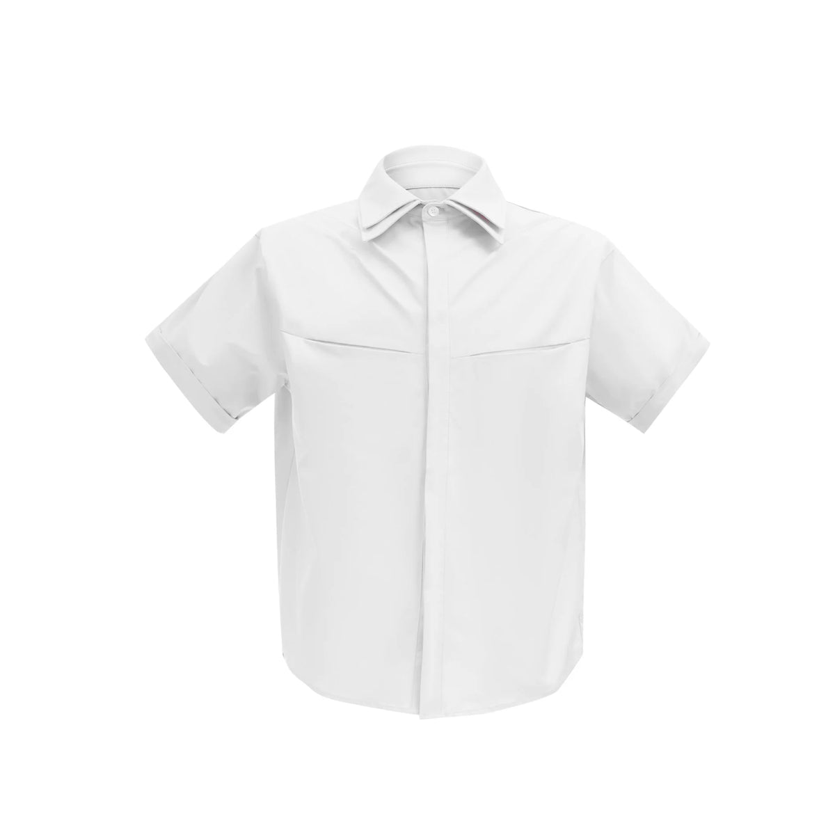 Deconstructed Double-Collar Pleated Shirt | Relaxed Fit - White (Style A)