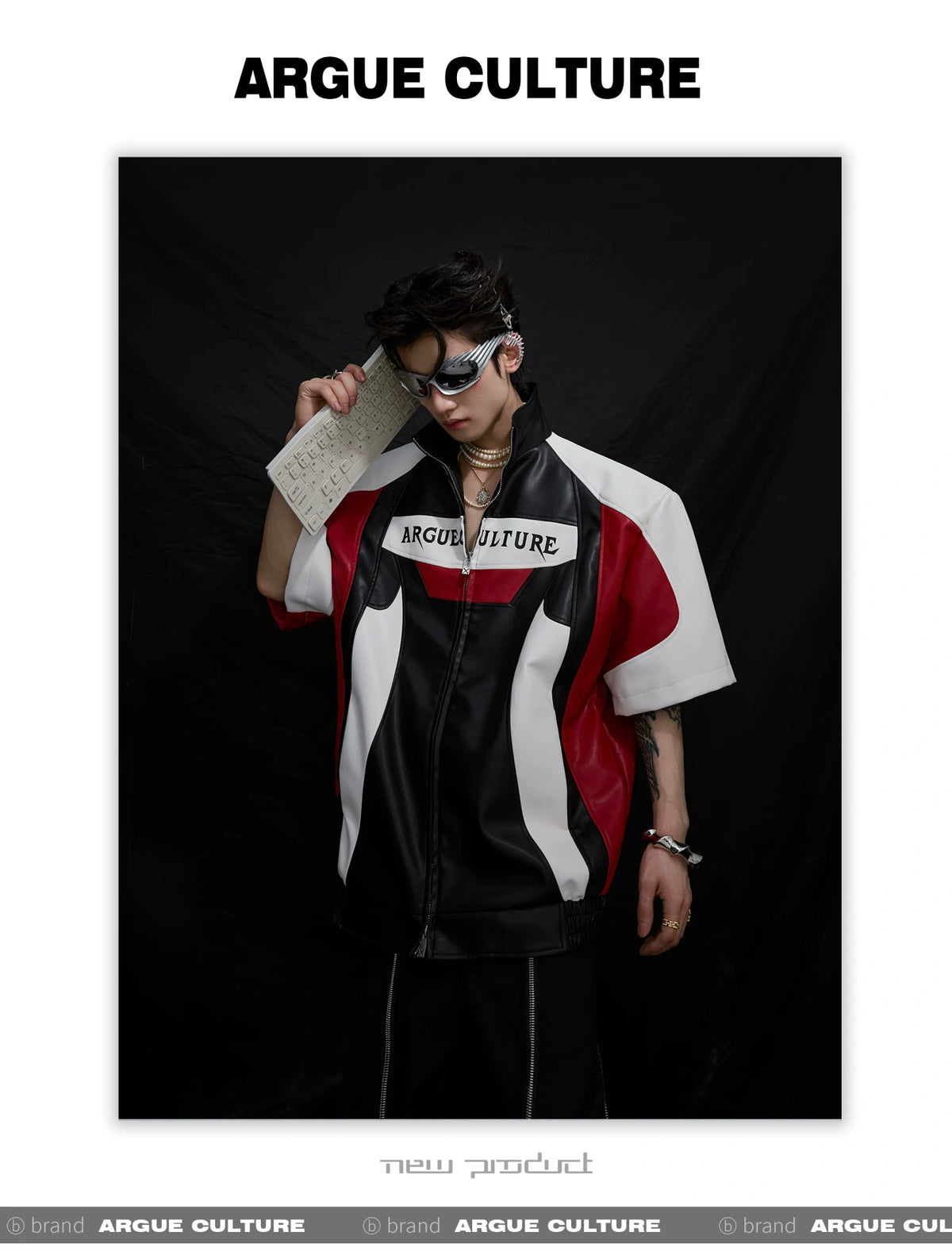 Color-Block Faux Leather Jacket | Relaxed Streetwear - description image 9