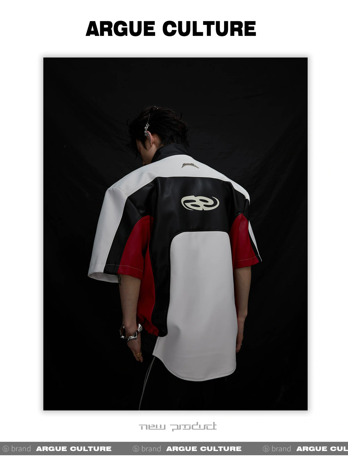 Color-Block Faux Leather Jacket | Relaxed Streetwear - description image 10