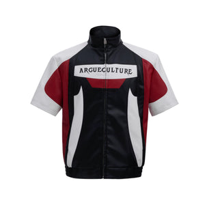 Color-Block Faux Leather Jacket | Relaxed Streetwear - Black