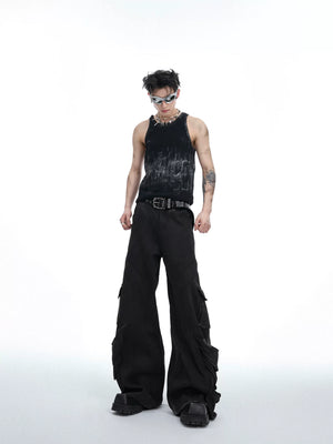 Distressed Ribbed Tank Vest | Slim-Fit Cotton Blend - main image 5
