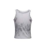 Distressed Ribbed Tank Vest | Slim-Fit Cotton Blend - White