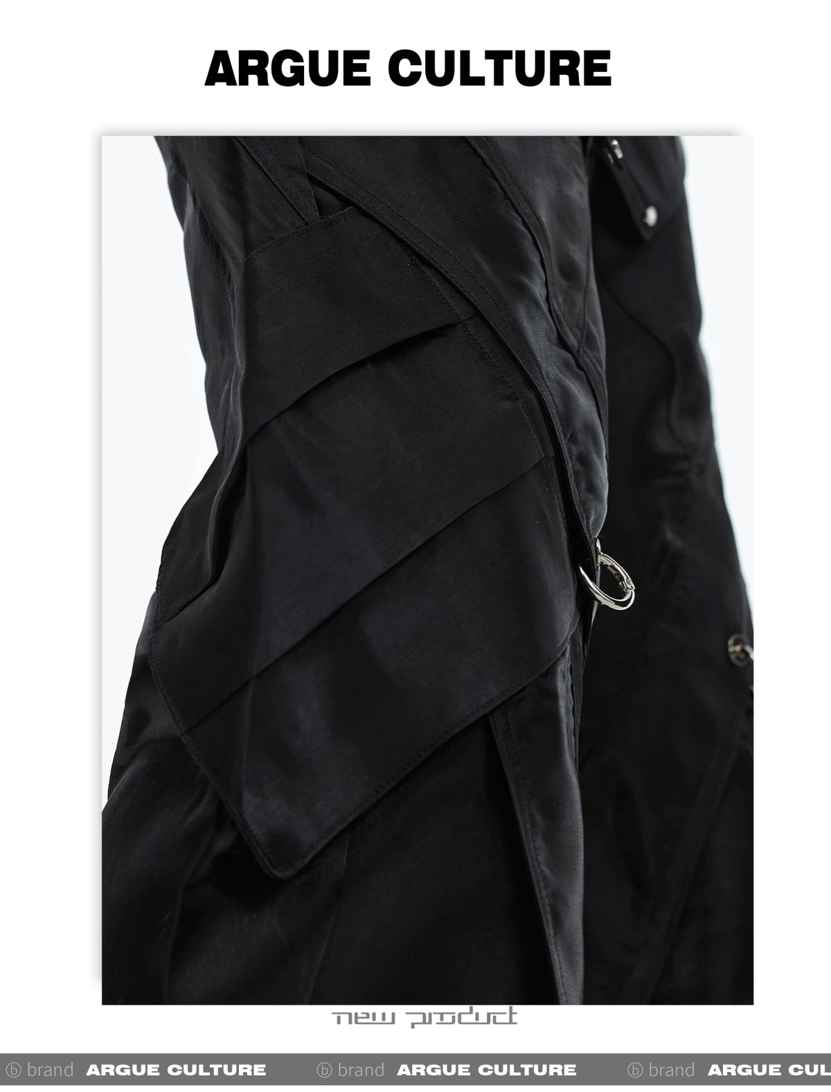 Deconstructed Black Wide-Leg Pants | Argue Culture - description image 3