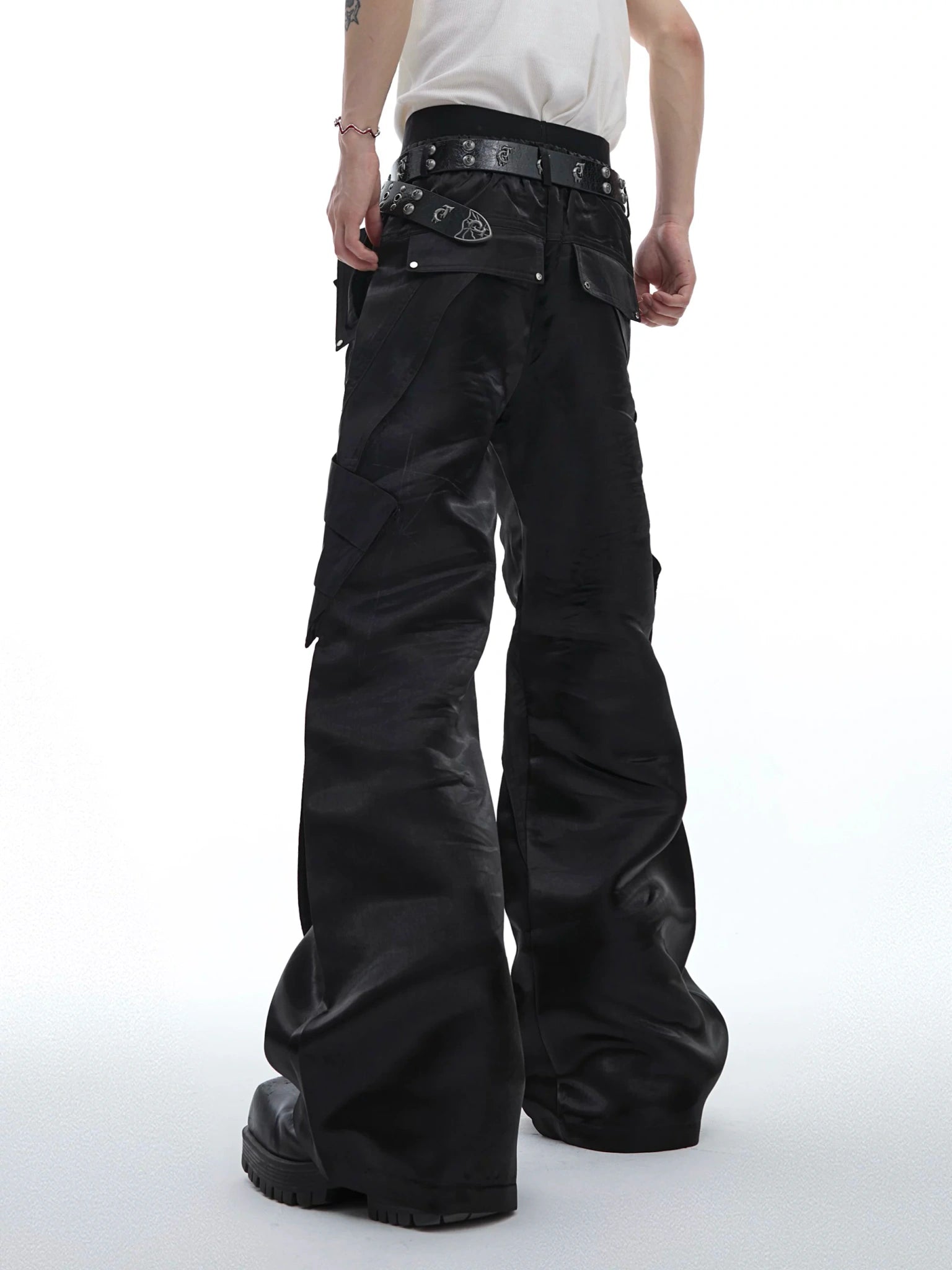 Deconstructed Black Wide-Leg Pants | Argue Culture - main image 3