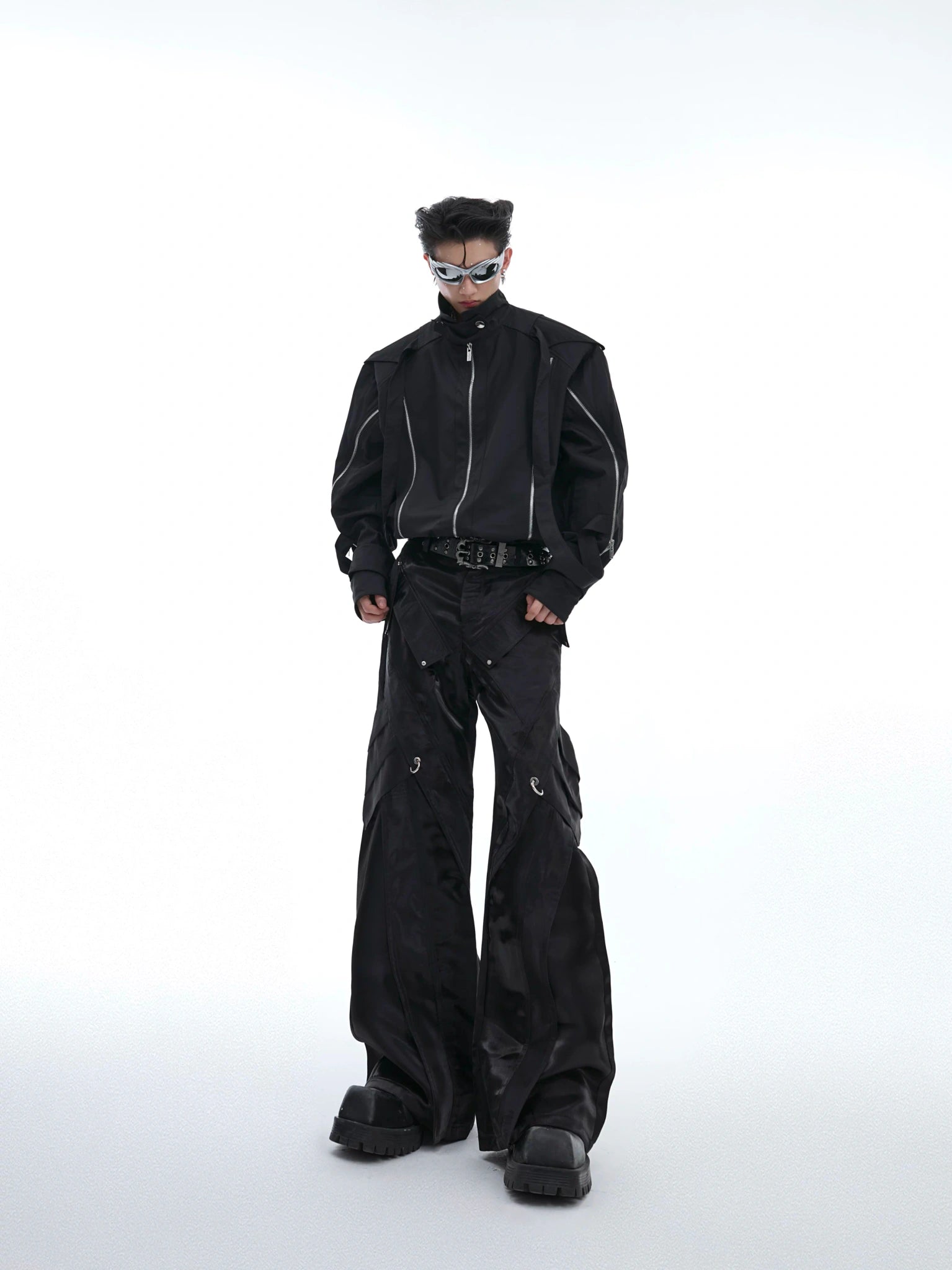 Deconstructed Black Wide-Leg Pants | Argue Culture - main image 5