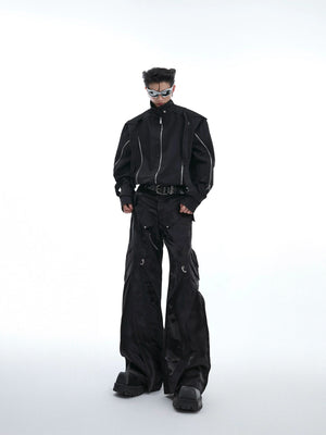 Deconstructed Black Wide-Leg Pants | Argue Culture - main image 5
