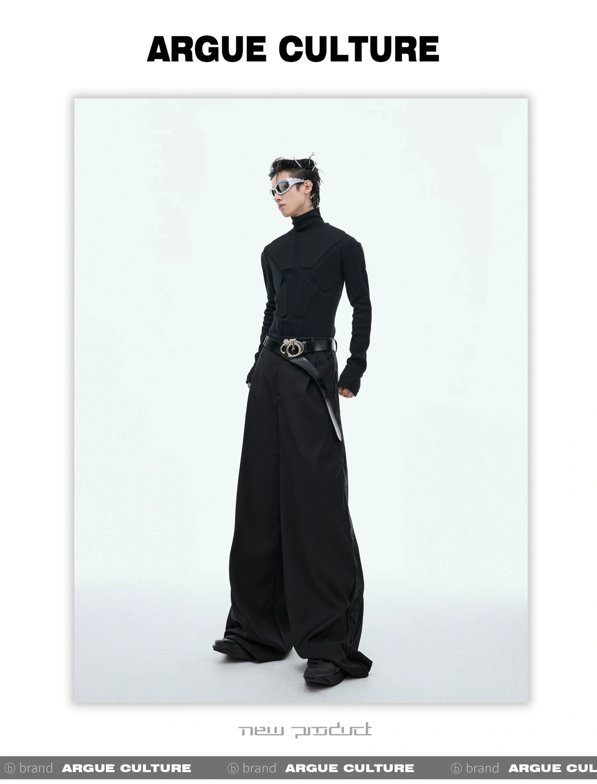 3D Armor Mock-Neck Cotton-Blend Long-Sleeve Top - description image 5