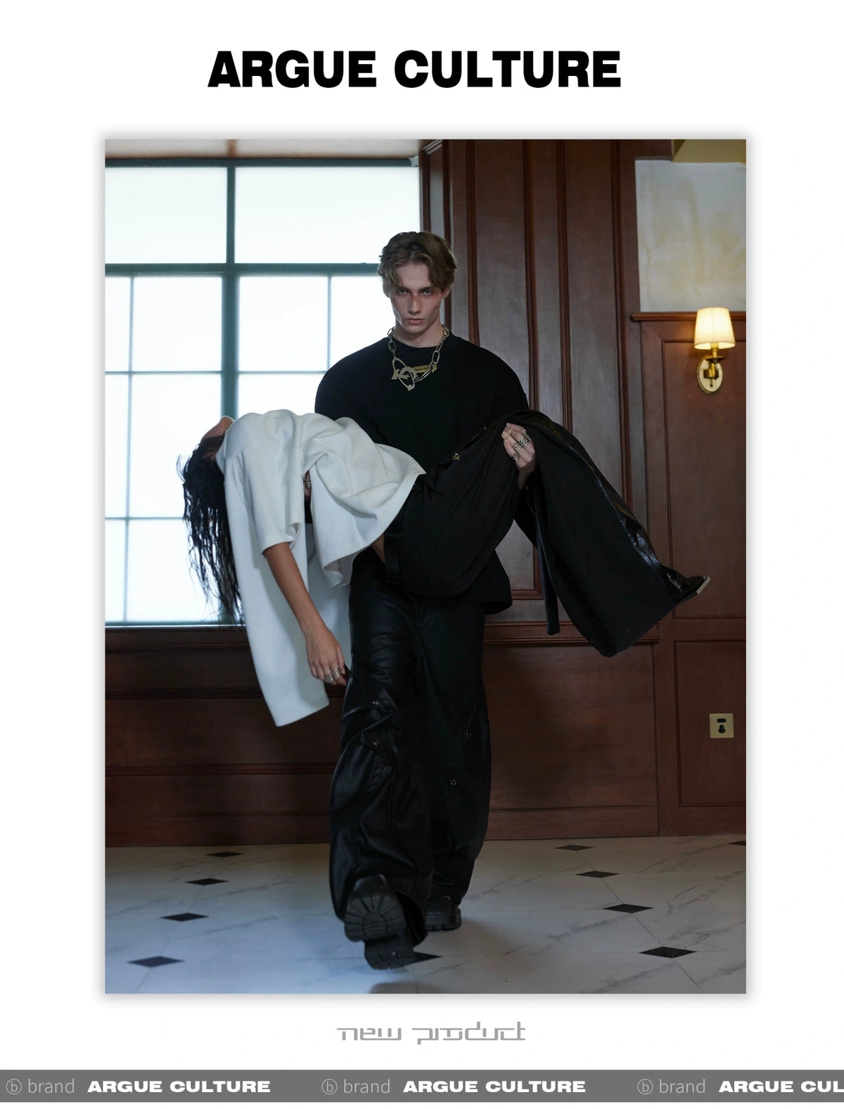 Deconstructed Two-Layer Crewneck Sweatshirt | ARGUE - description image 5