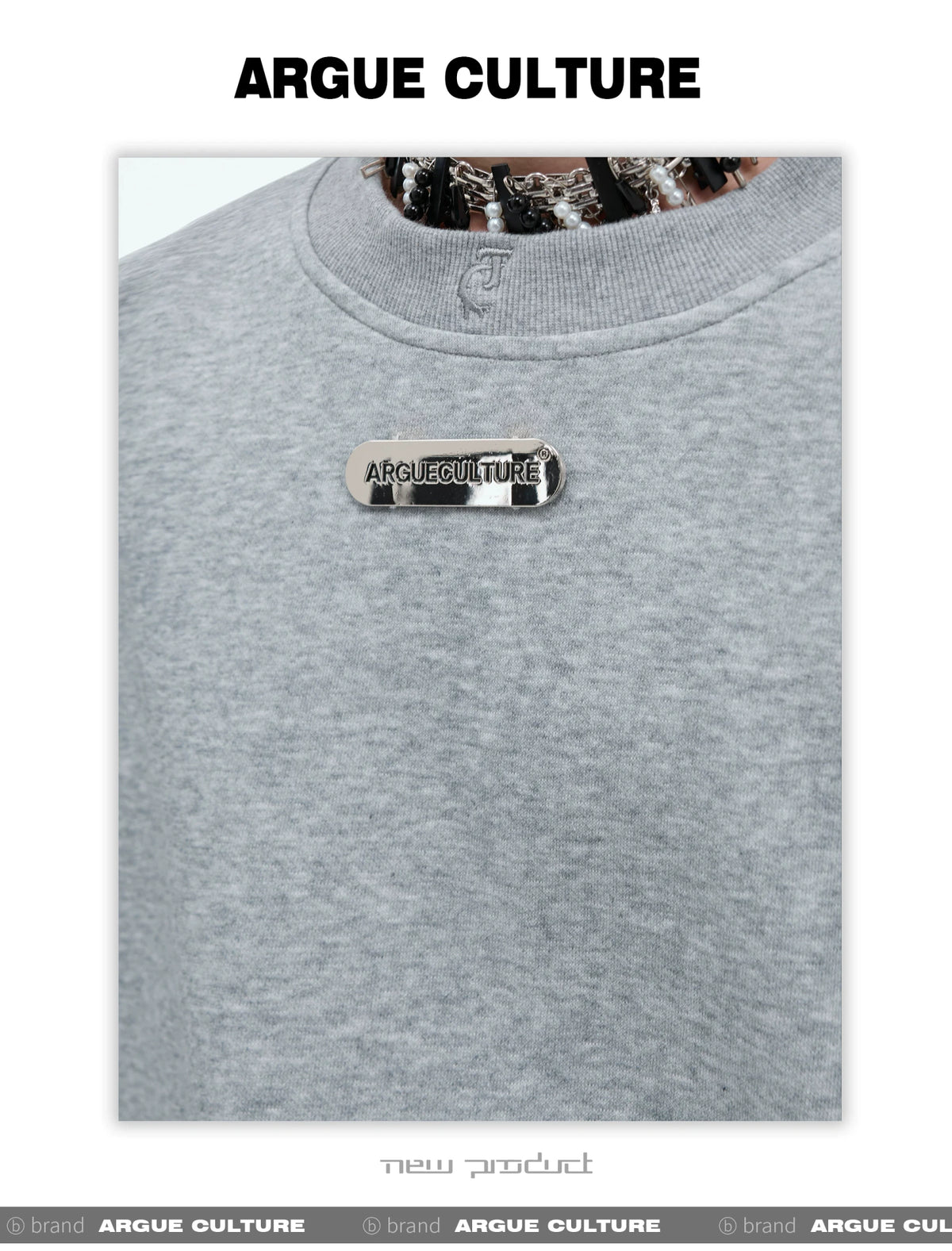 Deconstructed Two-Layer Crewneck Sweatshirt | ARGUE - description image 11