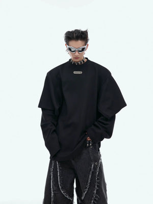 Deconstructed Two-Layer Crewneck Sweatshirt | ARGUE - main image 1