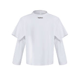 Deconstructed Two-Layer Crewneck Sweatshirt | ARGUE - White