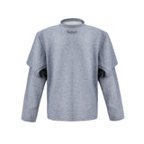 Deconstructed Two-Layer Crewneck Sweatshirt | ARGUE - Gray