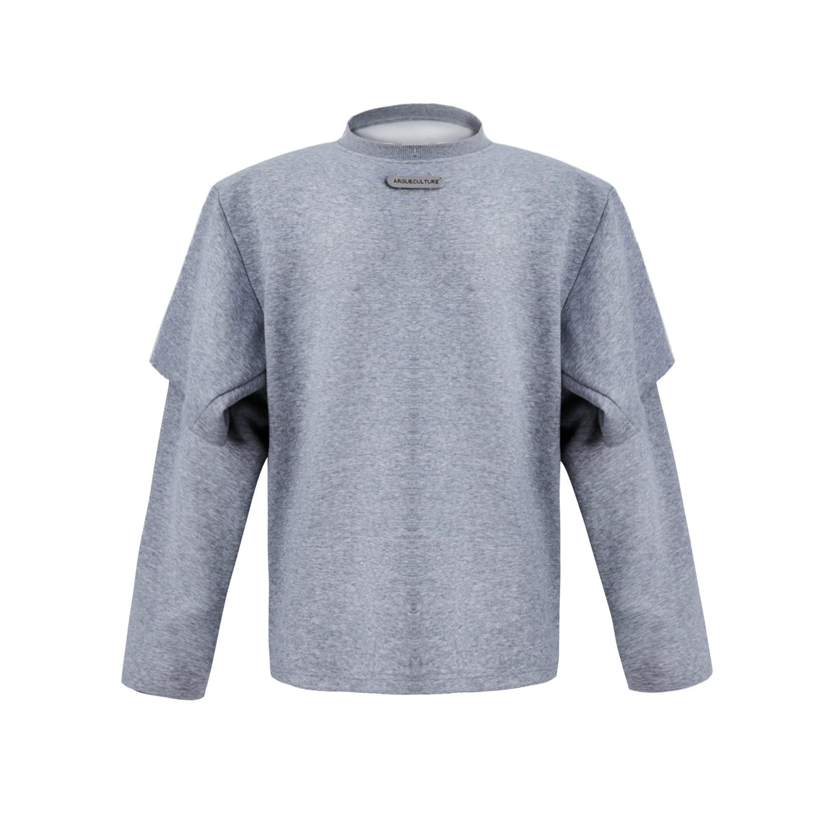 Deconstructed Two-Layer Crewneck Sweatshirt | ARGUE - Gray