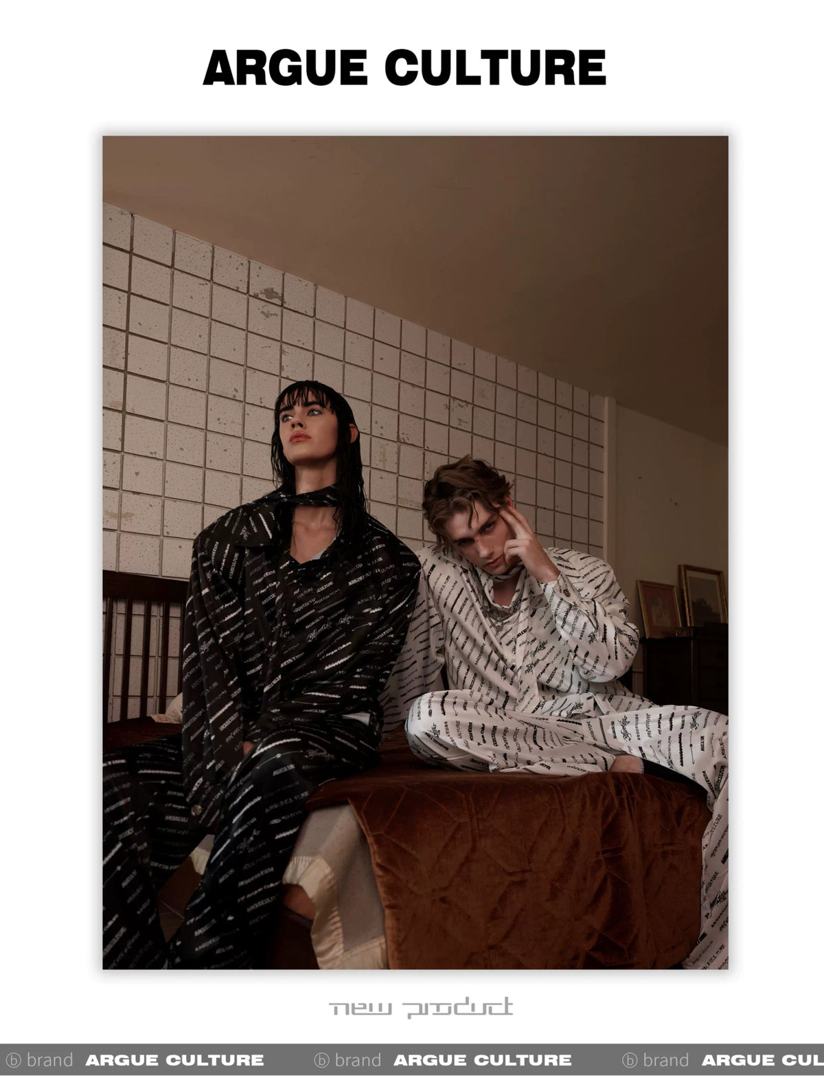 Deconstructed Long-Sleeve Pajama Set in Black or White - description image 8