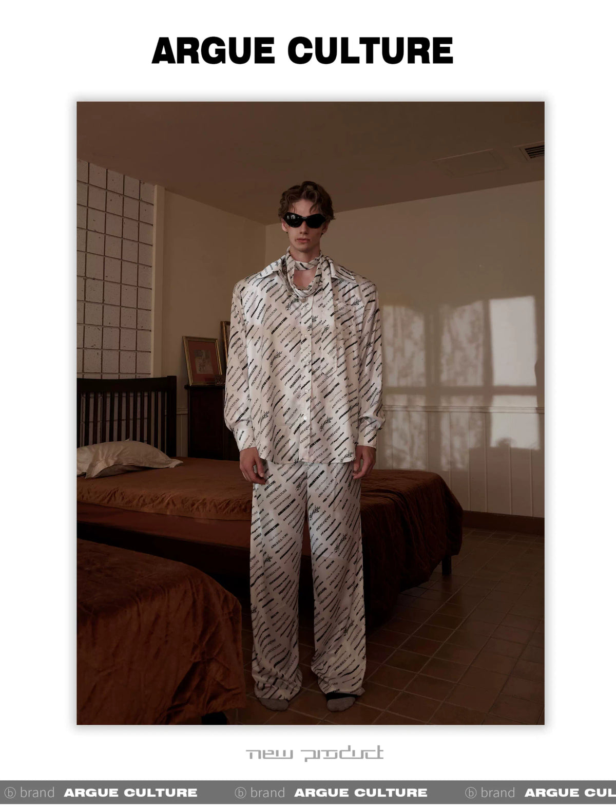 Deconstructed Long-Sleeve Pajama Set in Black or White - description image 9