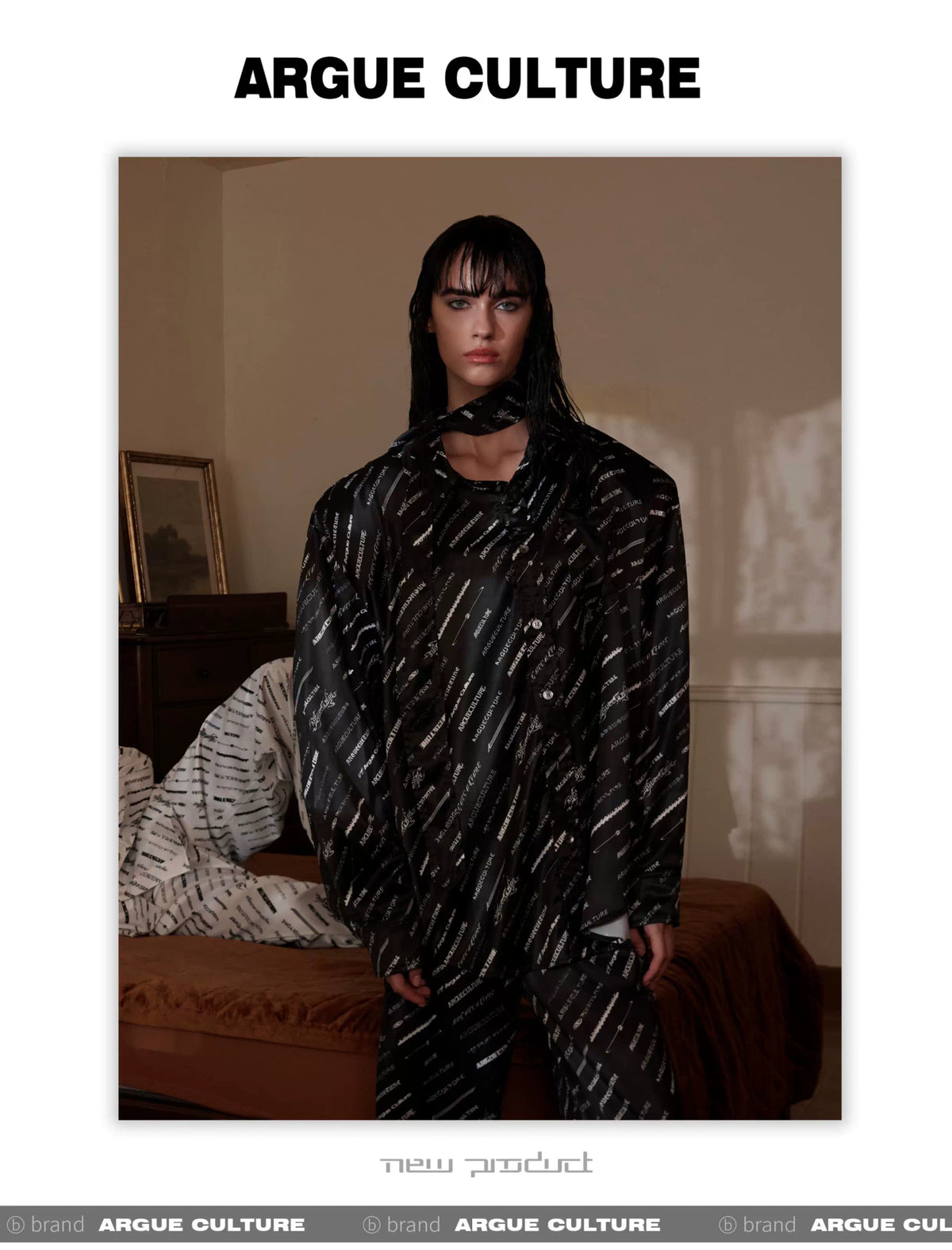Deconstructed Long-Sleeve Pajama Set in Black or White - description image 14