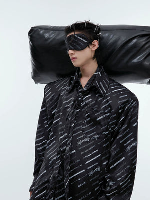 Deconstructed Long-Sleeve Pajama Set in Black or White - main image 1
