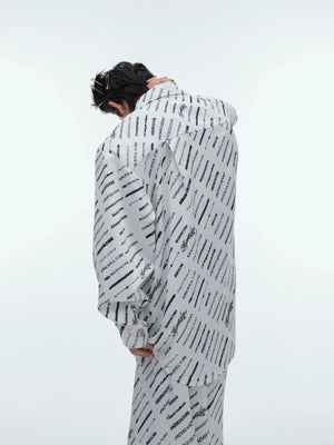 Deconstructed Long-Sleeve Pajama Set in Black or White - main image 3